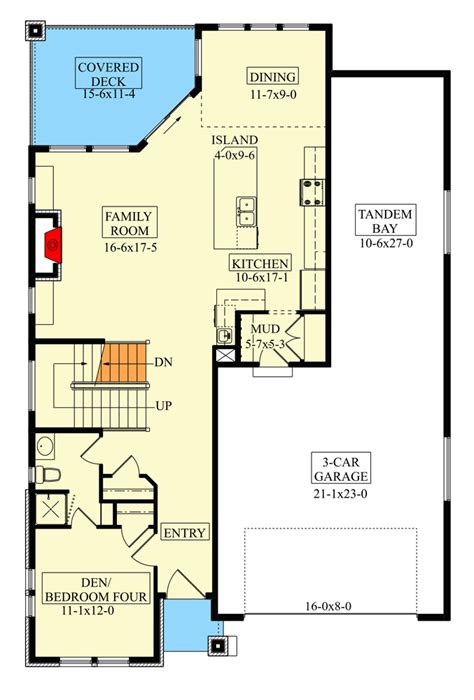 house plan with tandem garage